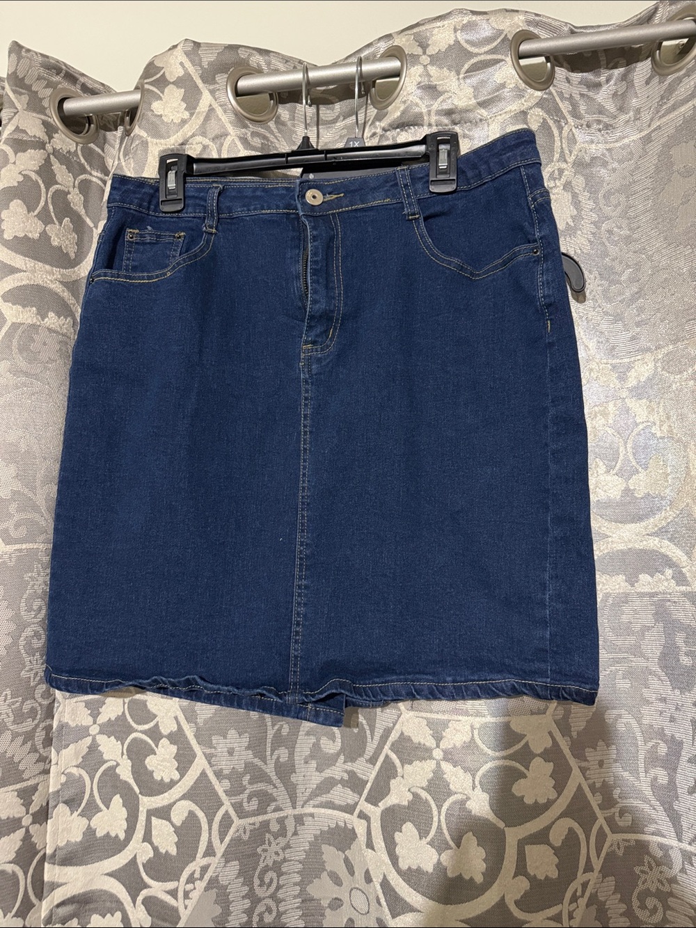 croft & barrow Navy Blue Denim Mini Skirt